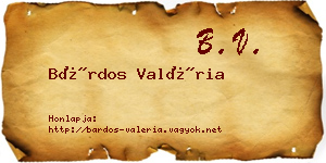 Bárdos Valéria névjegykártya